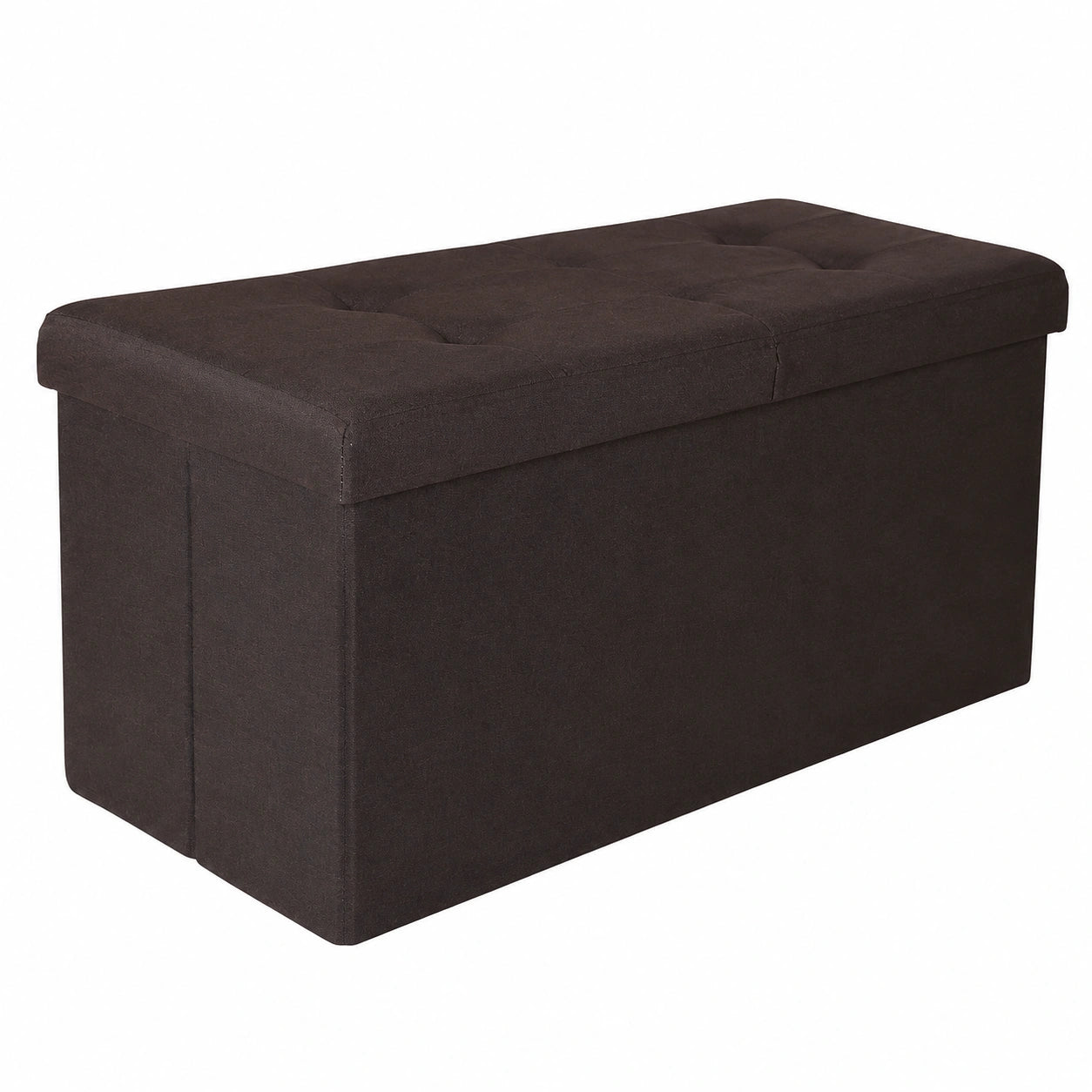 Faltbare Sitzbank aus veganem Leder mit Stauraum, 76x38x38 cm, Belastbar bis 300 kg, Grau