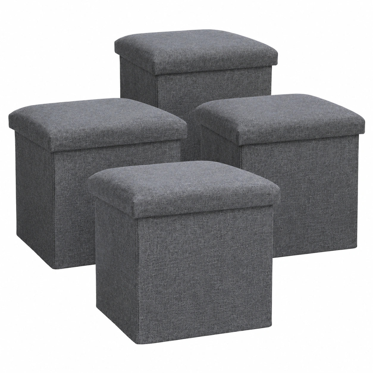 Klapphocker mit Stauraum - Sitzgelegenheit und Aufbewahrung, 2er Set, 40L