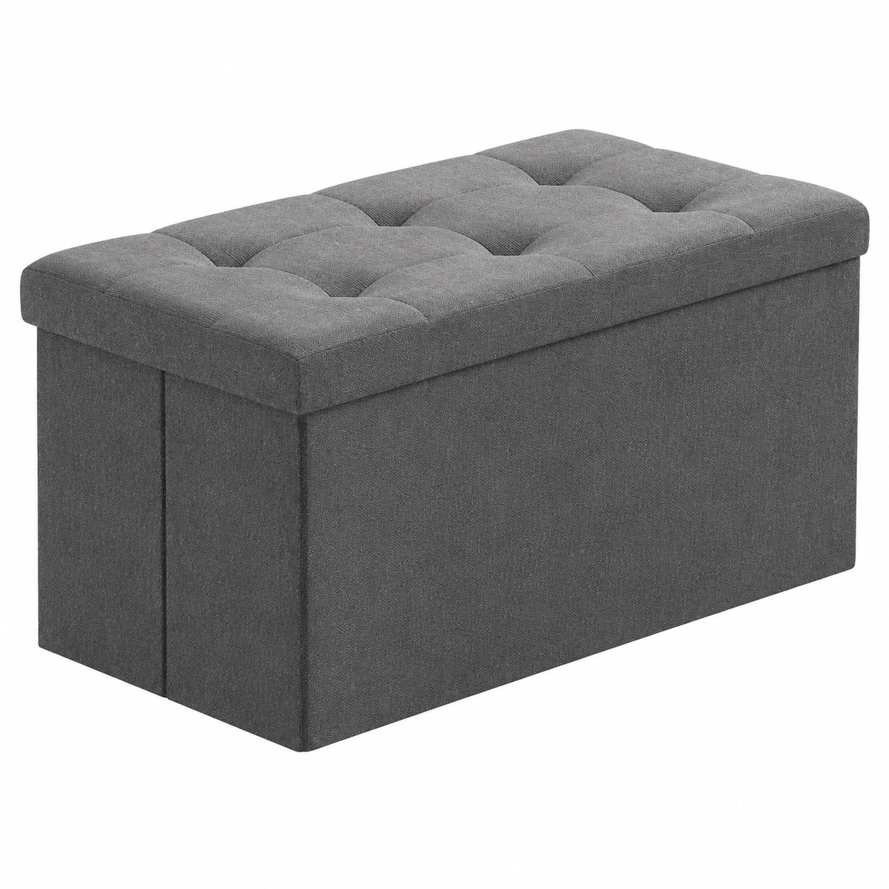 Klappbarer Sitzhocker mit Stauraum, Dunkelgrau, 76 x 38 x 38 cm - BRIAN & DANY