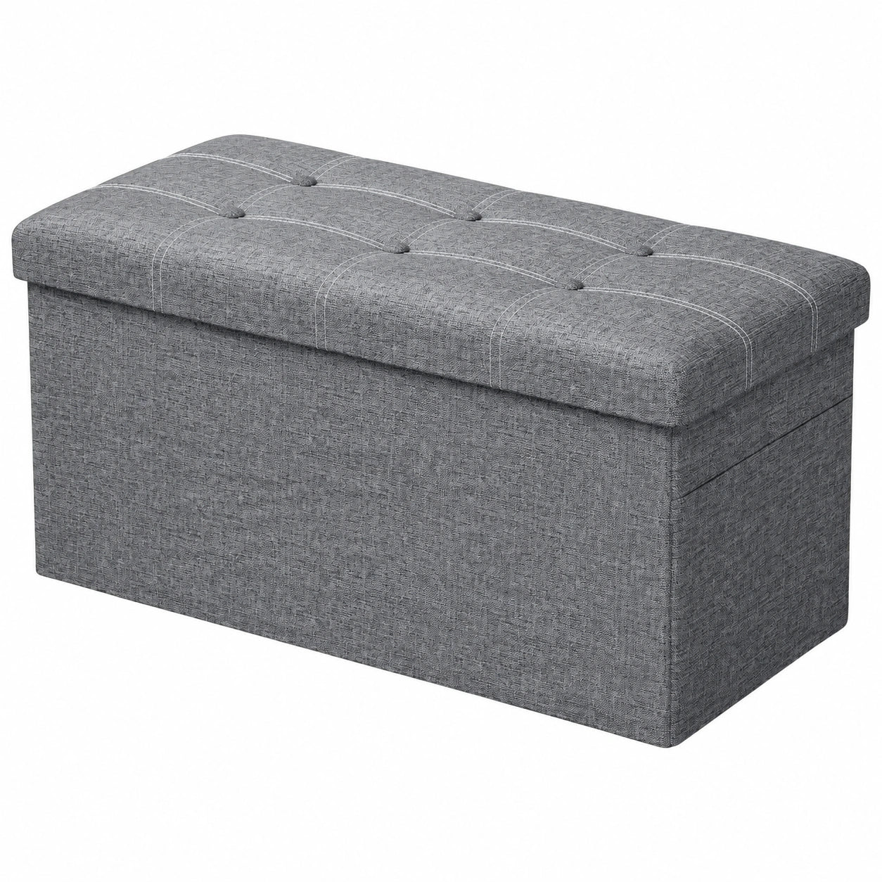 Stauraum Sitzbank in Grau, klappbare Aufbewahrungsbox, 110x38x38cm, belastbar bis 300 kg
