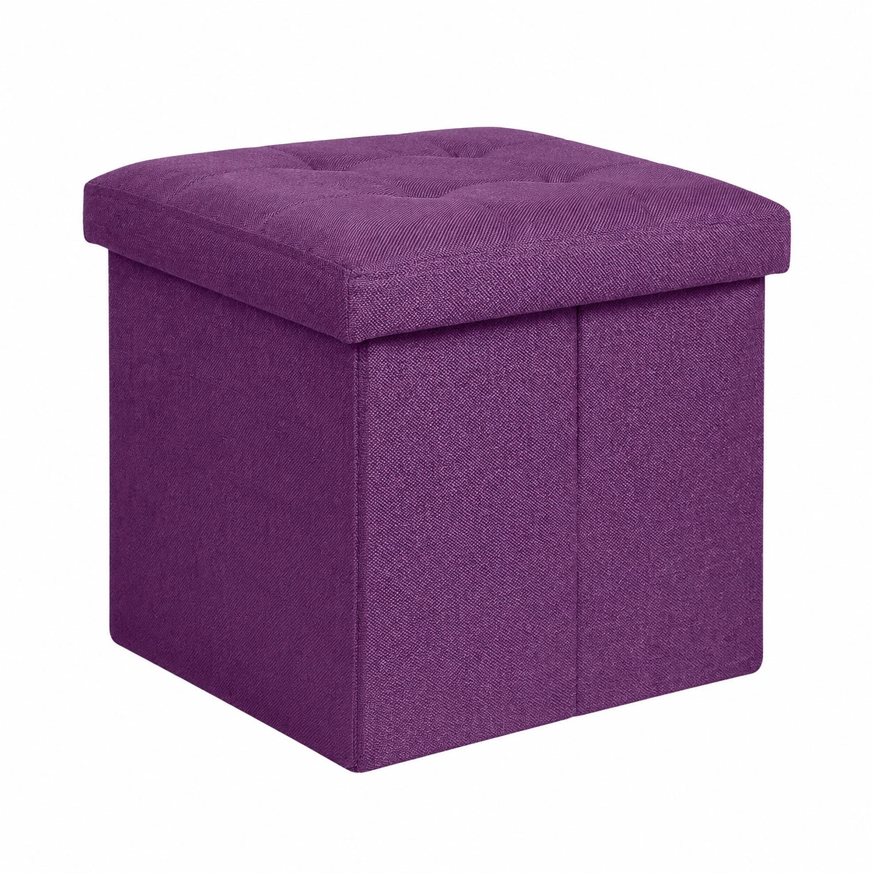 INTIRILIFE Faltbarer Sitzhocker mit Stauraum, 30x30x30 cm, Lila