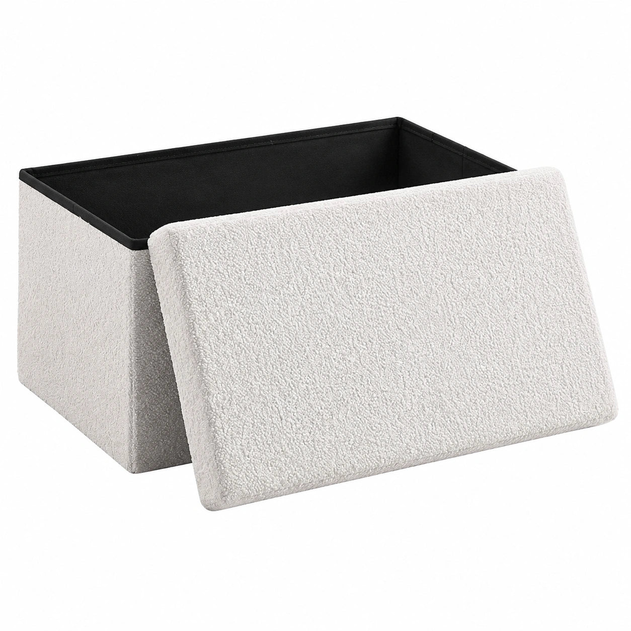 Zedelmaier Faltbare Sitzbank mit Stauraum, Plüschstoff, Belastbar bis 300 kg, Abnehmbarer Deckel, 76x38x38 cm