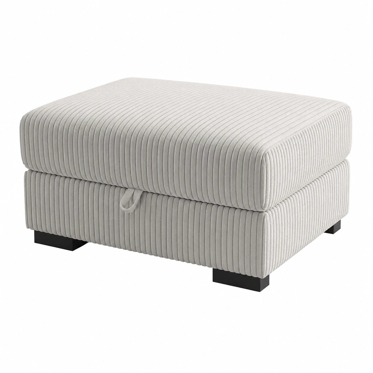 Moderner Cordstoff-Hocker mit Stauraum für Wohnzimmer und Schlafzimmer, 88 x 69 x 45 cm