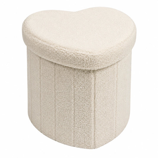Bonlife Sitzbank mit Stauraum, faltbare Aufbewahrungstruhe, Fußhocker für Schlafzimmer, Wohnzimmer und Flur, weiß, 38x38x38 cm