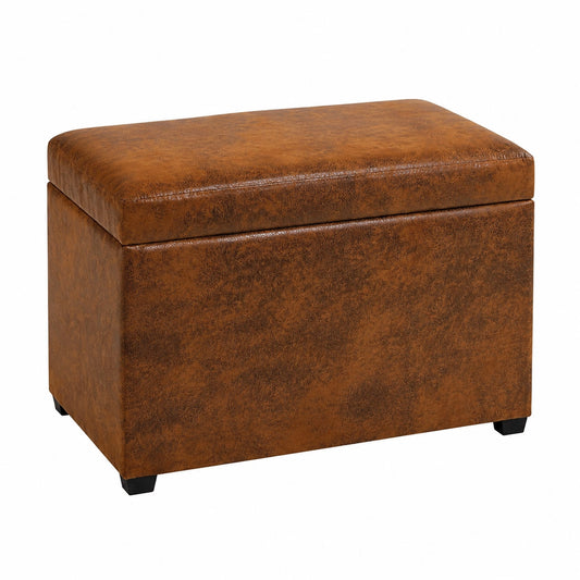 HAKU Sitzbank Vintage Braun - Industriestil, MDF und Stoff, 58x42x39 cm