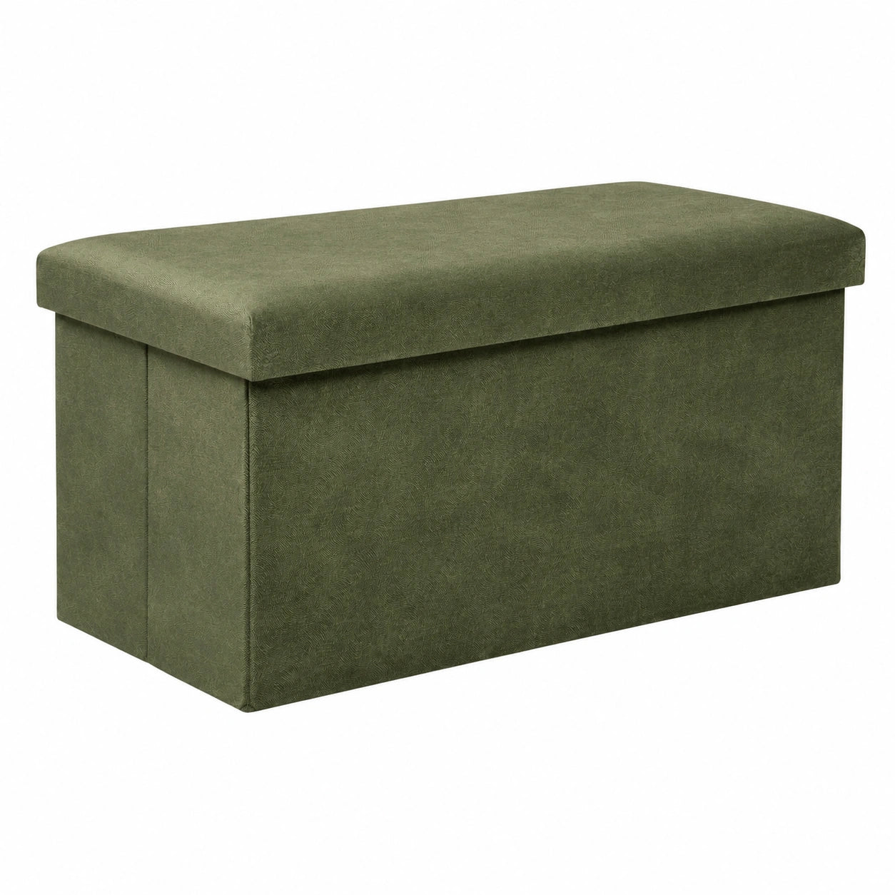 Atmosphera Lilou Samt Truhenhocker in Grün-Khaki, 76x38 cm - Doppelsitz