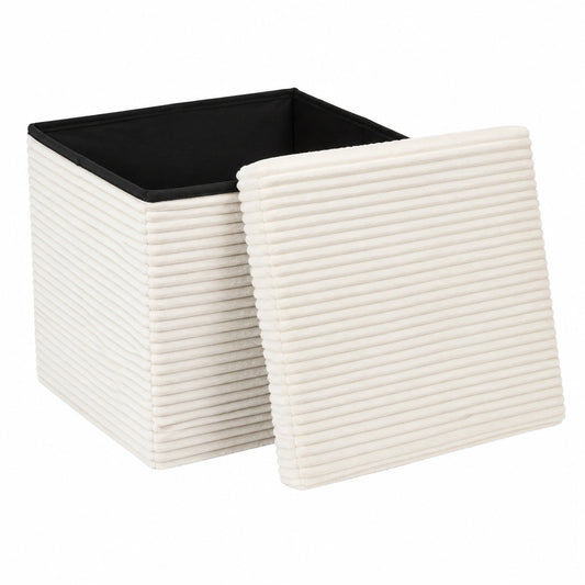 Faltbarer Ottomane Beige 38x38 cm - Stilvolle Aufbewahrungsbank