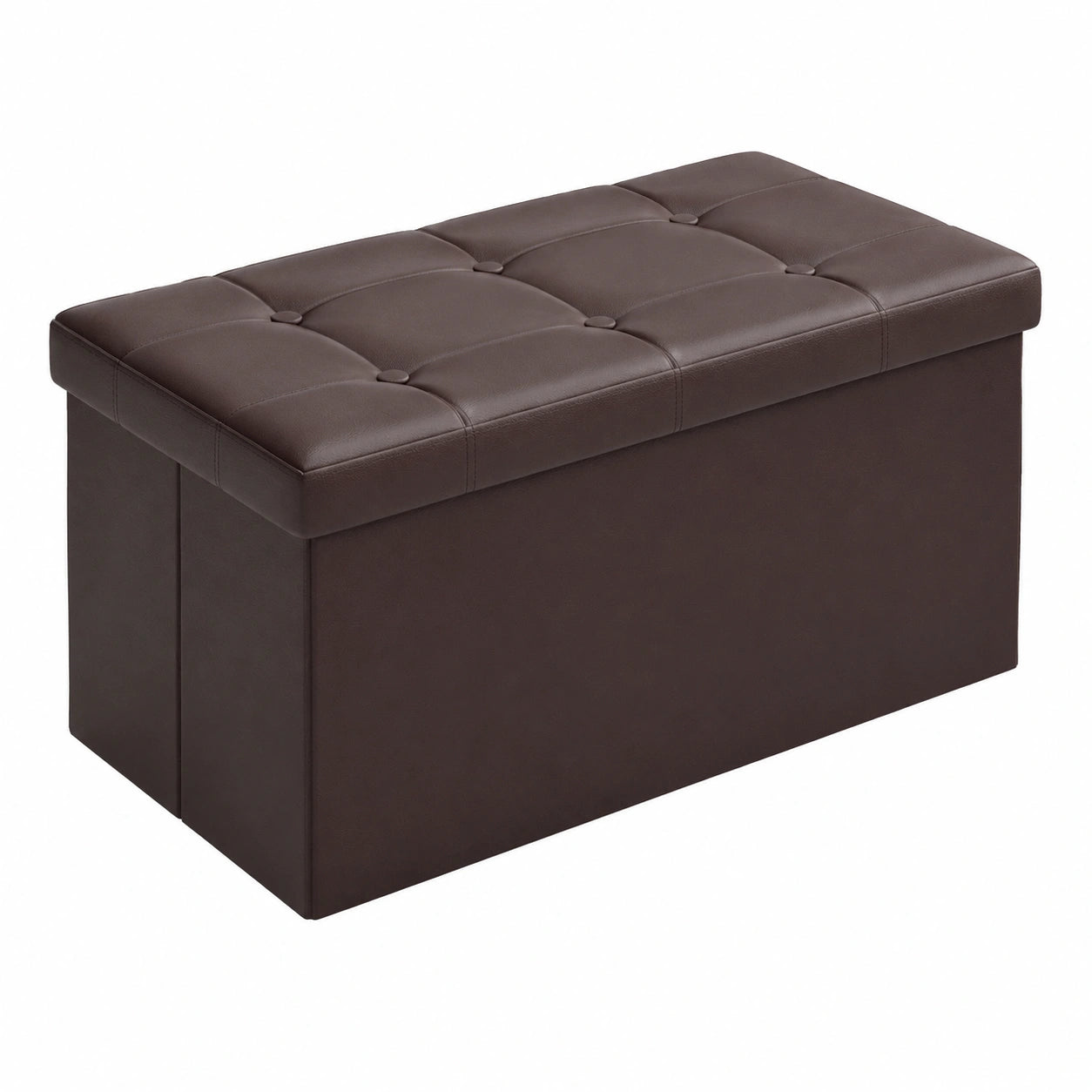 Faltbare Sitzbank mit Stauraum, Braun, 76x38x38 cm