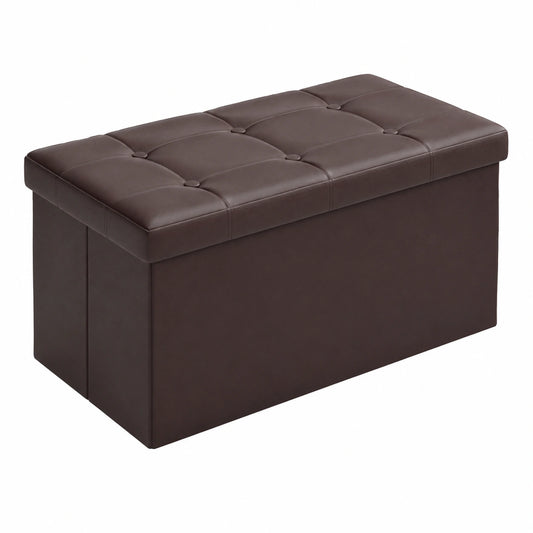 Faltbare Sitzbank mit Stauraum, Braun, 76x38x38 cm