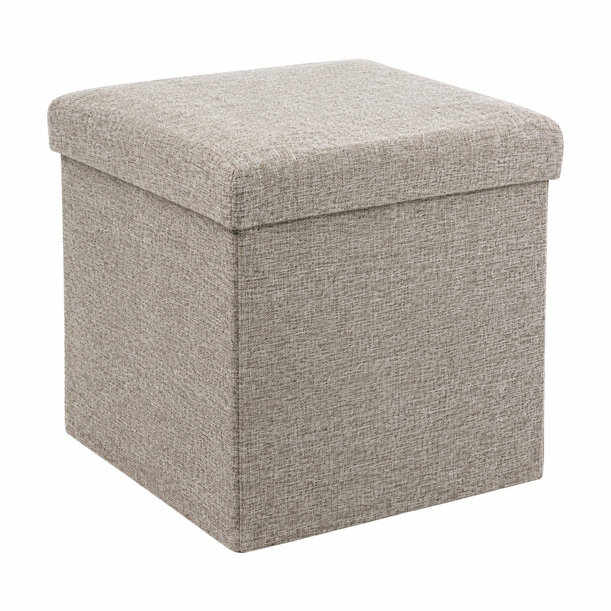 ECHTWERK Faltbarer Sitzwürfel mit Stauraum, Polsterhocker und Beistelltisch, Grau, 38 cm