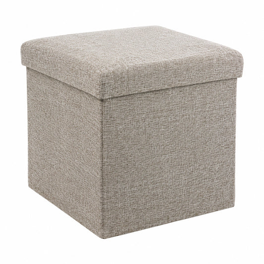 ECHTWERK Faltbarer Sitzwürfel mit Stauraum, Polsterhocker und Beistelltisch, Grau, 38 cm