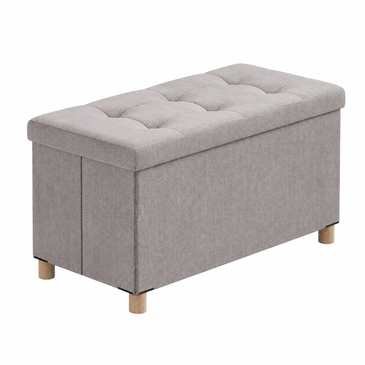 Faltbare Sitzbank mit Stauraum, hellgrau, 76 x 38 x 38 cm