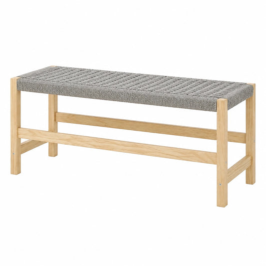 Rustikale Holzbank für Flur und Schlafzimmer, 32 x 90 x 42 cm, Grau