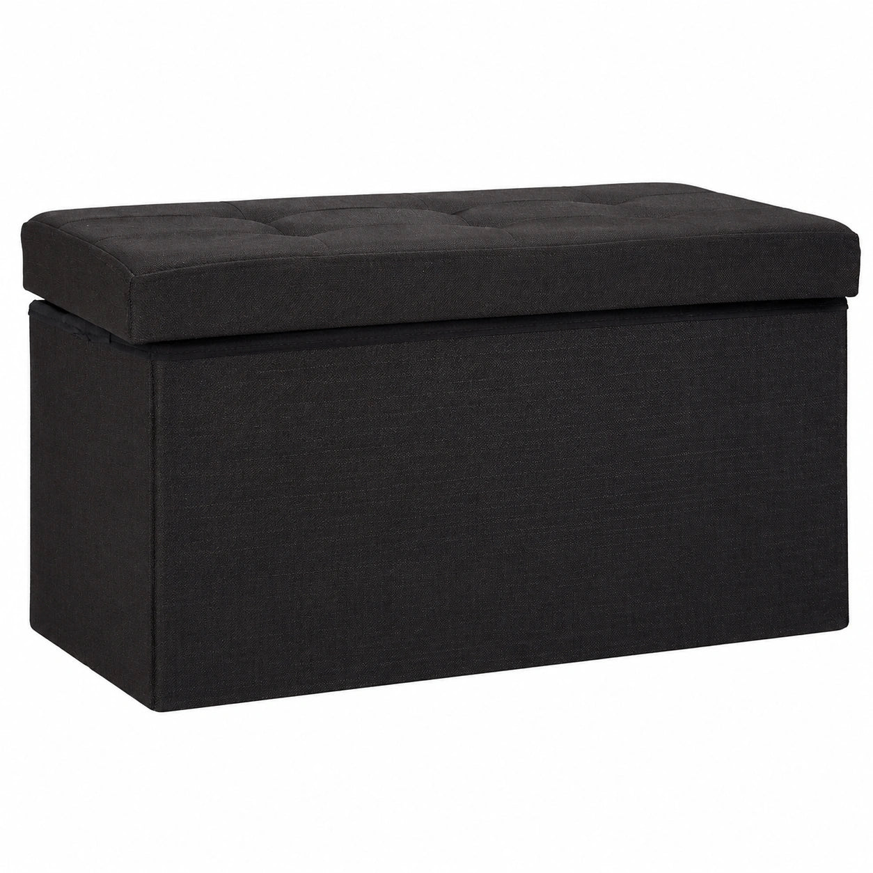 Große Sitzbank mit Stauraum, faltbar, schwarz, 38x76x38 cm