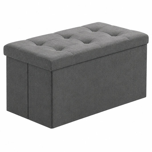 Klappbarer Sitzhocker mit Stauraum, Dunkelgrau, 76 x 38 x 38 cm - BRIAN & DANY