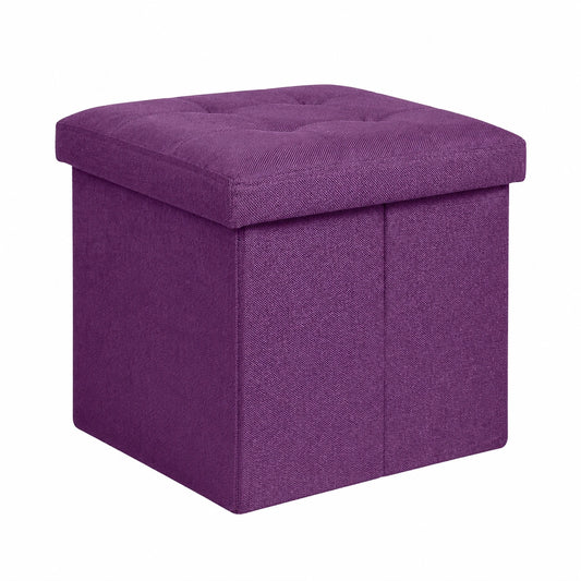 INTIRILIFE Faltbarer Sitzhocker mit Stauraum, 30x30x30 cm, Lila