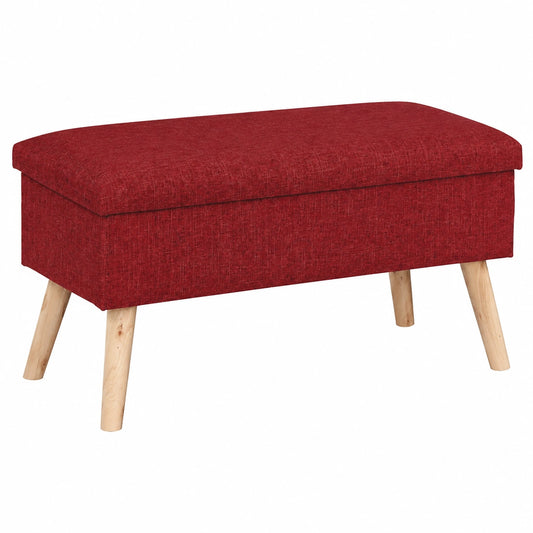 Moderne Relaxdays Truhenbank mit Stauraum und Polster, dunkelrot, HxBxT: 39 x 77 x 39 cm