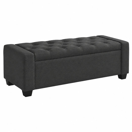 HOWJOE Stauraum-Bank 200 kg, Polsterhocker, Aufbewahrungstruhe 123x50x42cm, Dunkelgrau für Wohnzimmer, Schlafzimmer, Flur