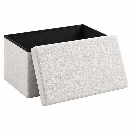 Zedelmaier Faltbare Sitzbank mit Stauraum, Plüschstoff, Belastbar bis 300 kg, Abnehmbarer Deckel, 76x38x38 cm